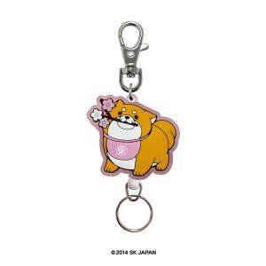 忠犬もちしば ラバーリールキーホルダー（桜）