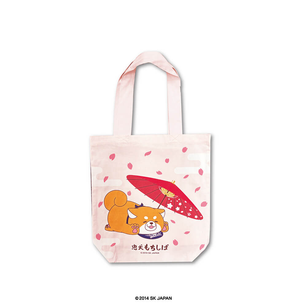 忠犬もちしば トートバッグ4（和傘ピンク）【ドン・キホーテ系列店舗限定】