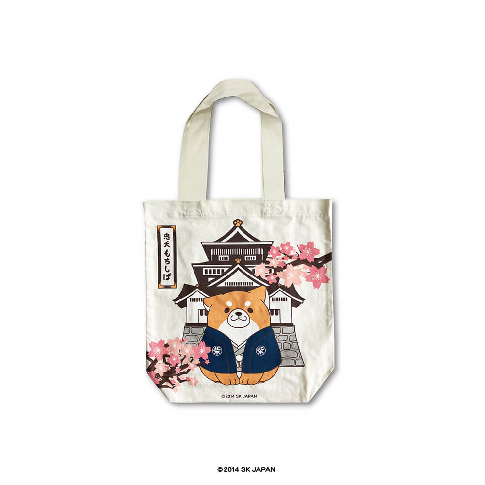 忠犬もちしば トートバッグ4（城＆着物）【ドン・キホーテ系列店舗限定】
